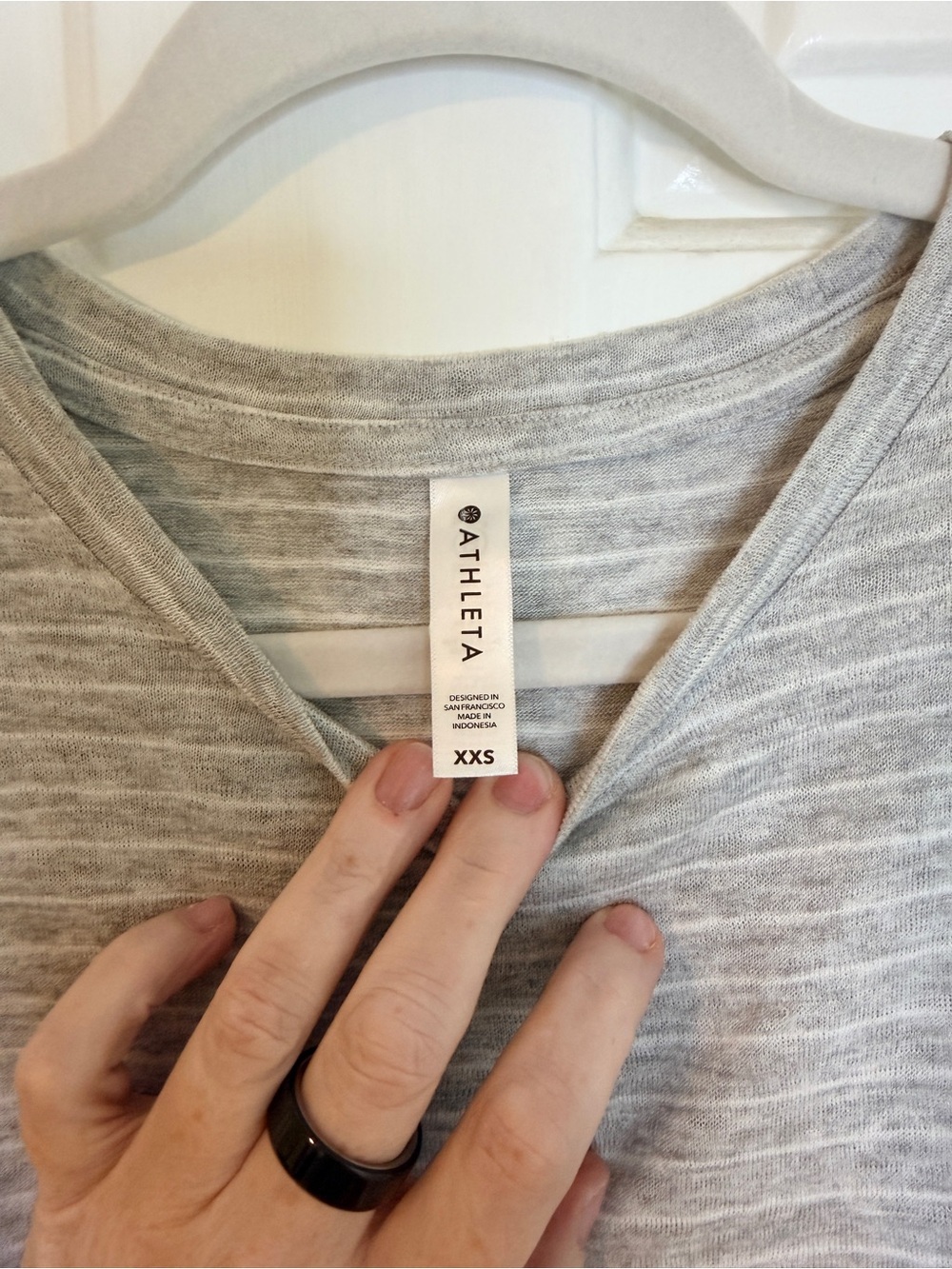 Athleta Gray Striped Modal Sleeveless Tank Top XXS Style 579798 - Picture 7 of 9